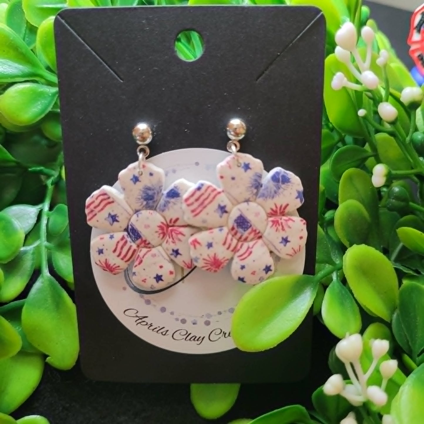 4th of July Polymer Clay Earrings #4