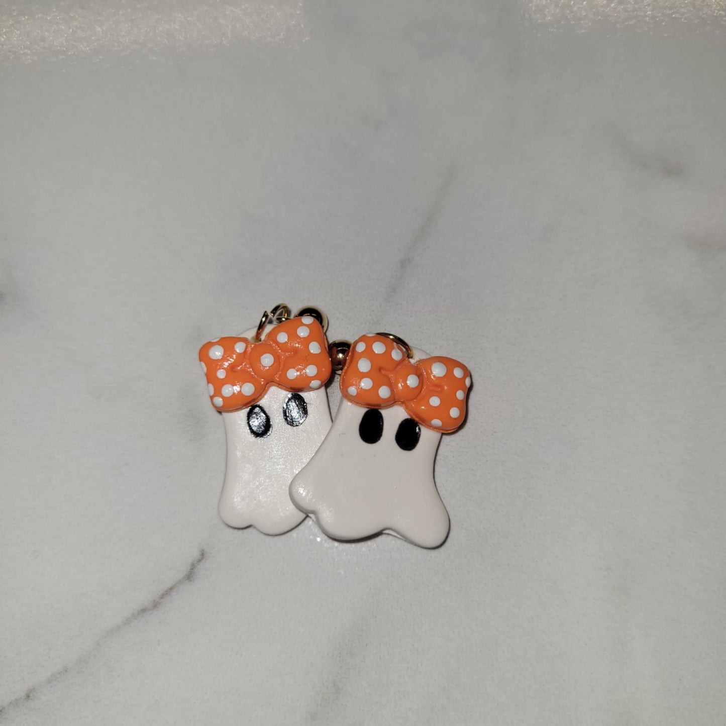 Orange Bow w/ polka dots