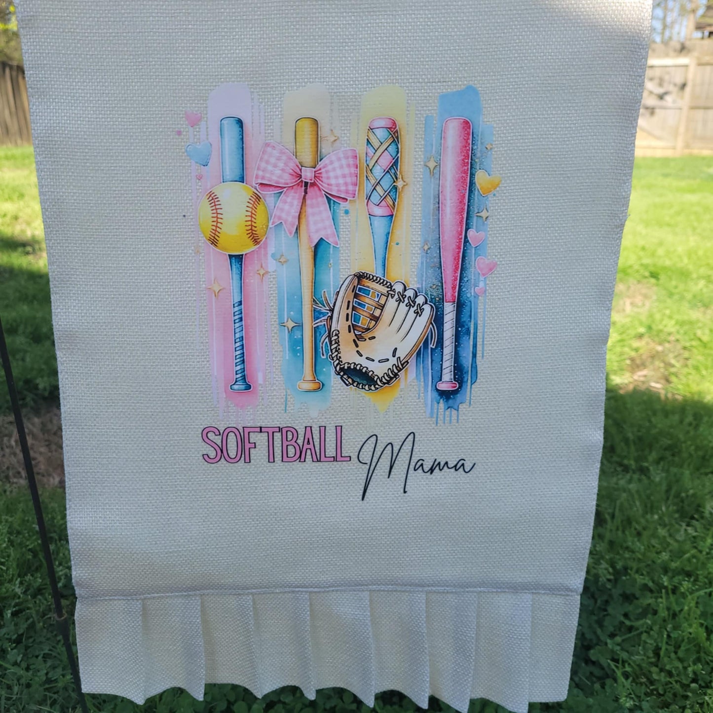 Softball Mama Garden Flag