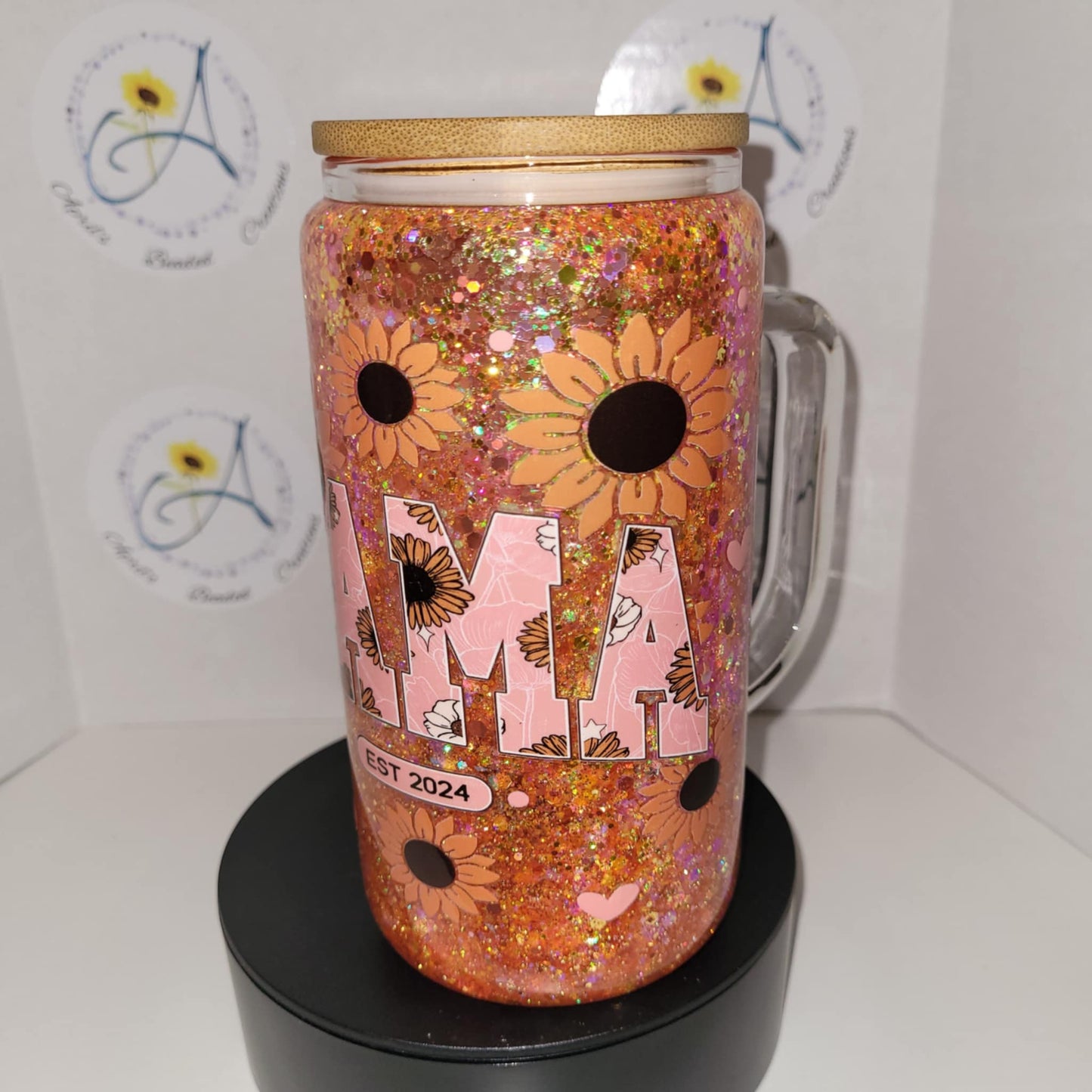 Mama Snowglobe Tumbler W/ Handle