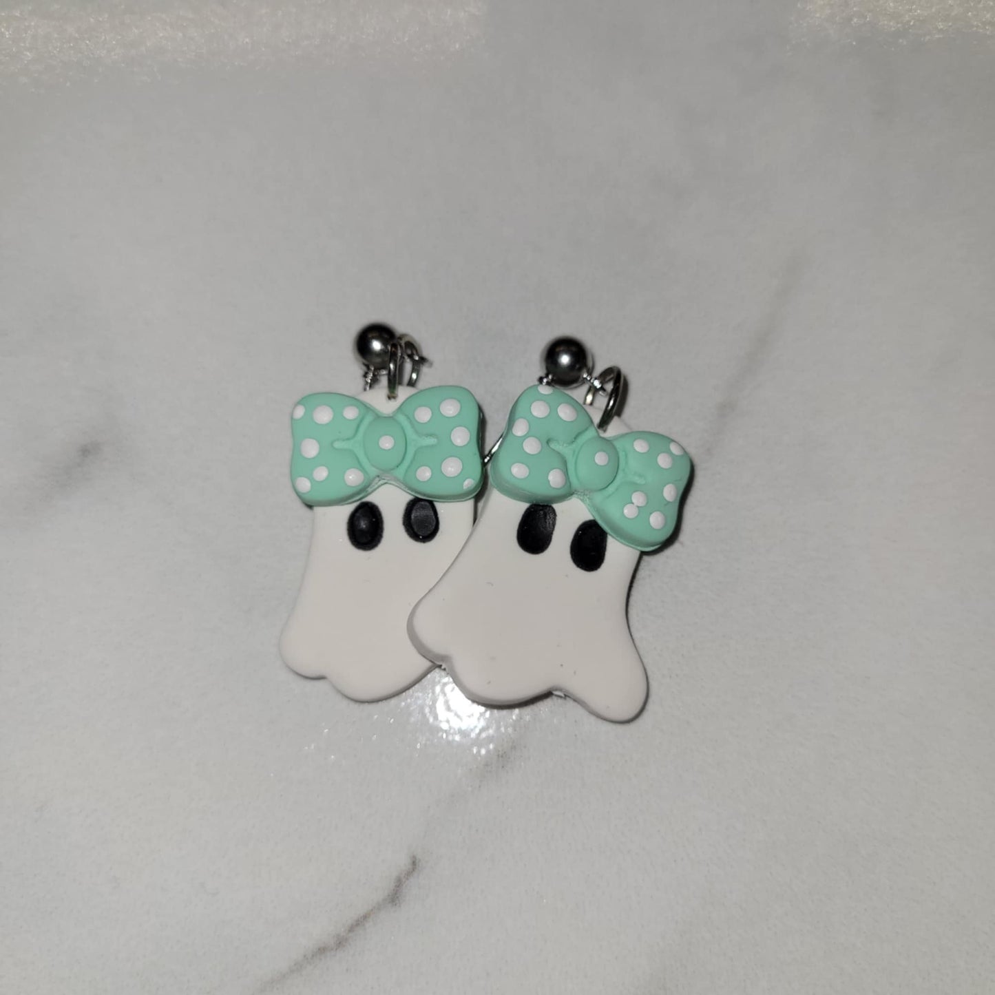 Teal Bow w/ polka dots