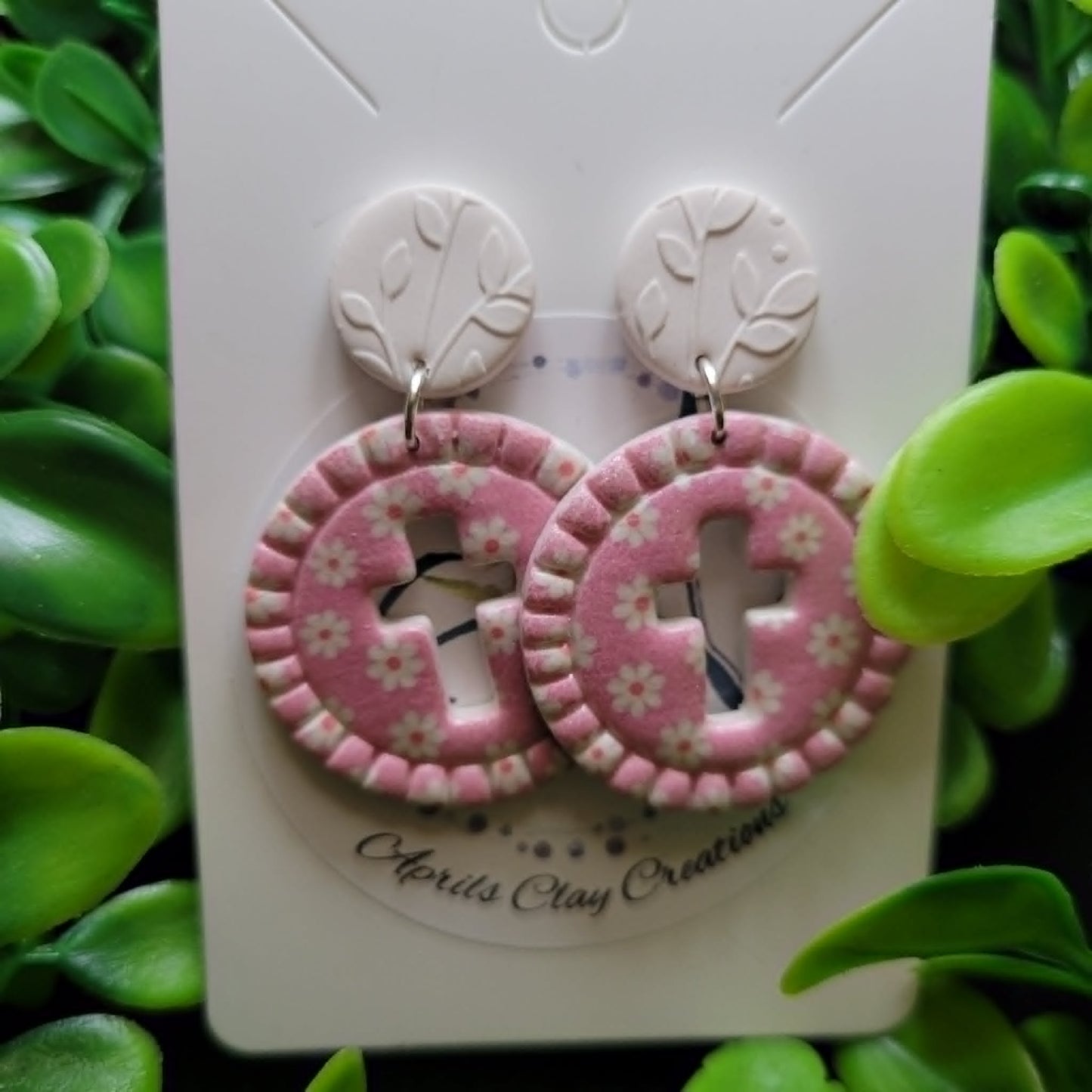 Circle Cross Polymer Clay Earrings #4