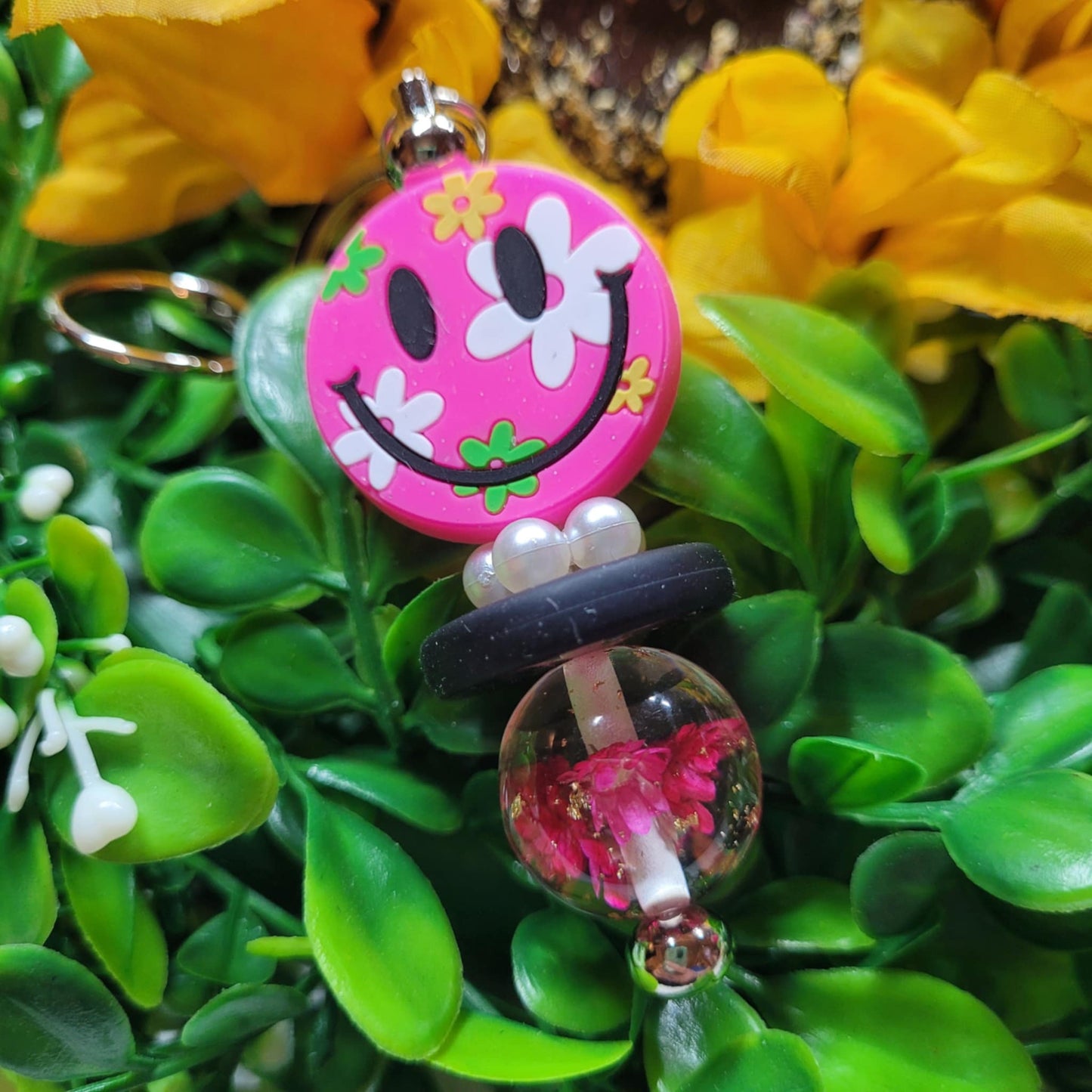 Smiley Face Bar Keychain