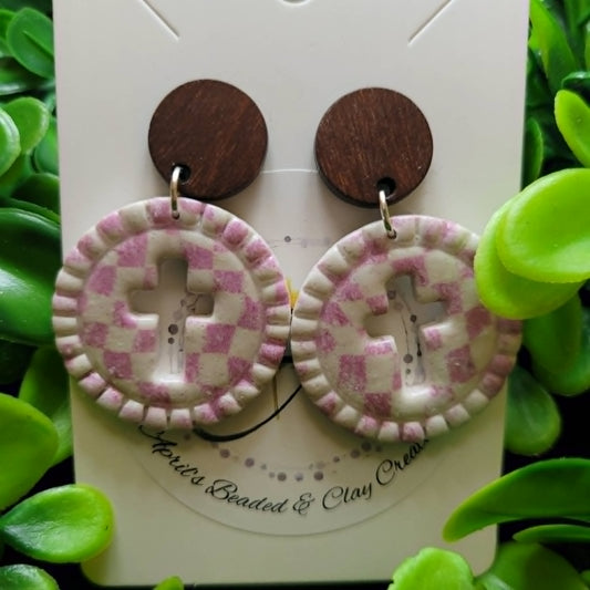 Circle Cross Polymer Clay Earrings #1