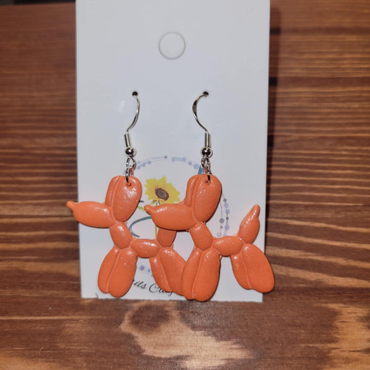 Balloon Dog Polymer Earrings #2