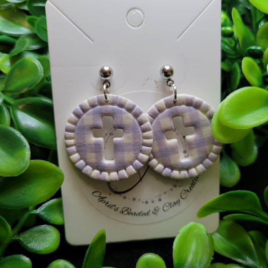Circle Cross Polymer Clay Earrings #5