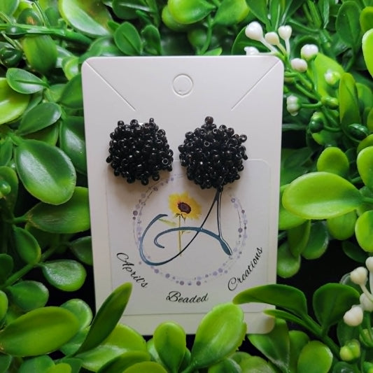 Seed Bead Black 15mm Earrings