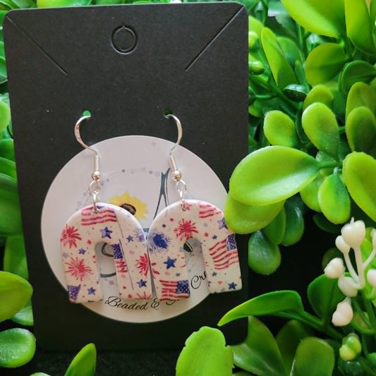 4th of July Polymer Clay Earrings #5