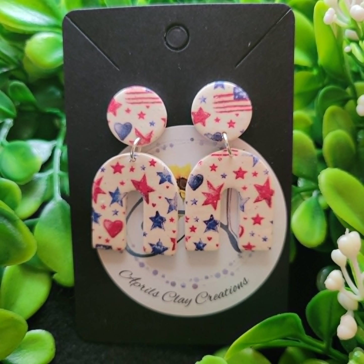 4th of July Polymer Clay Earrings #12