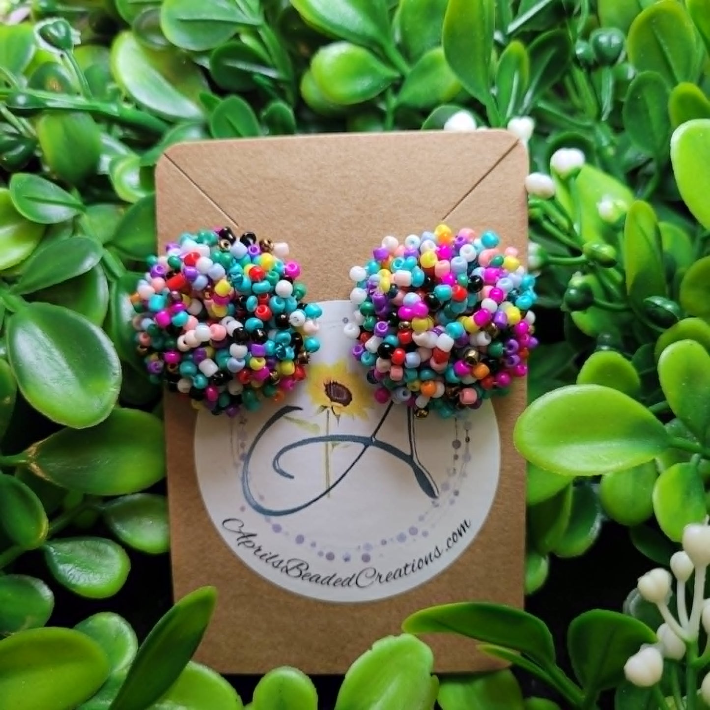 Seed Bead Multi-Colored 25mm Earrings