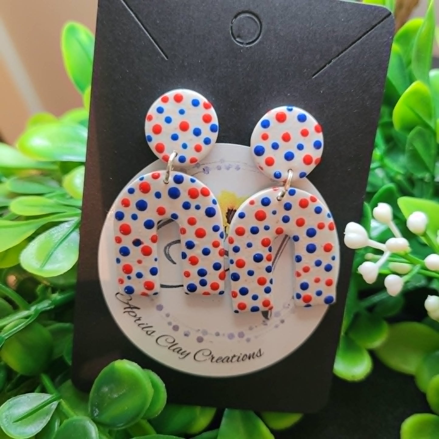 4th of July Polymer Clay Earrings #7
