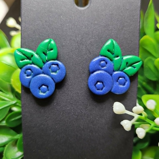 Blueberry Polymer Clay Studs