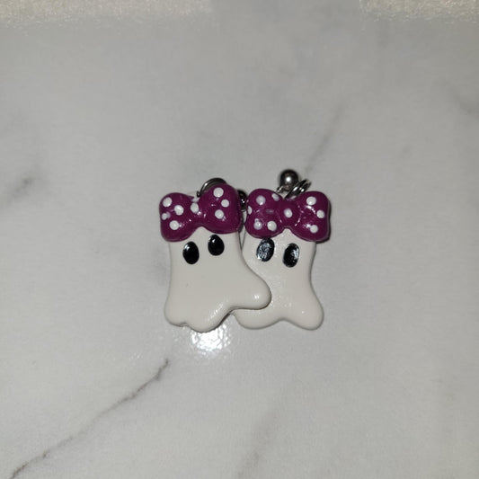Purple Bow w/ polka dots