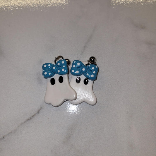 Turquoise Bow w/ polka dots