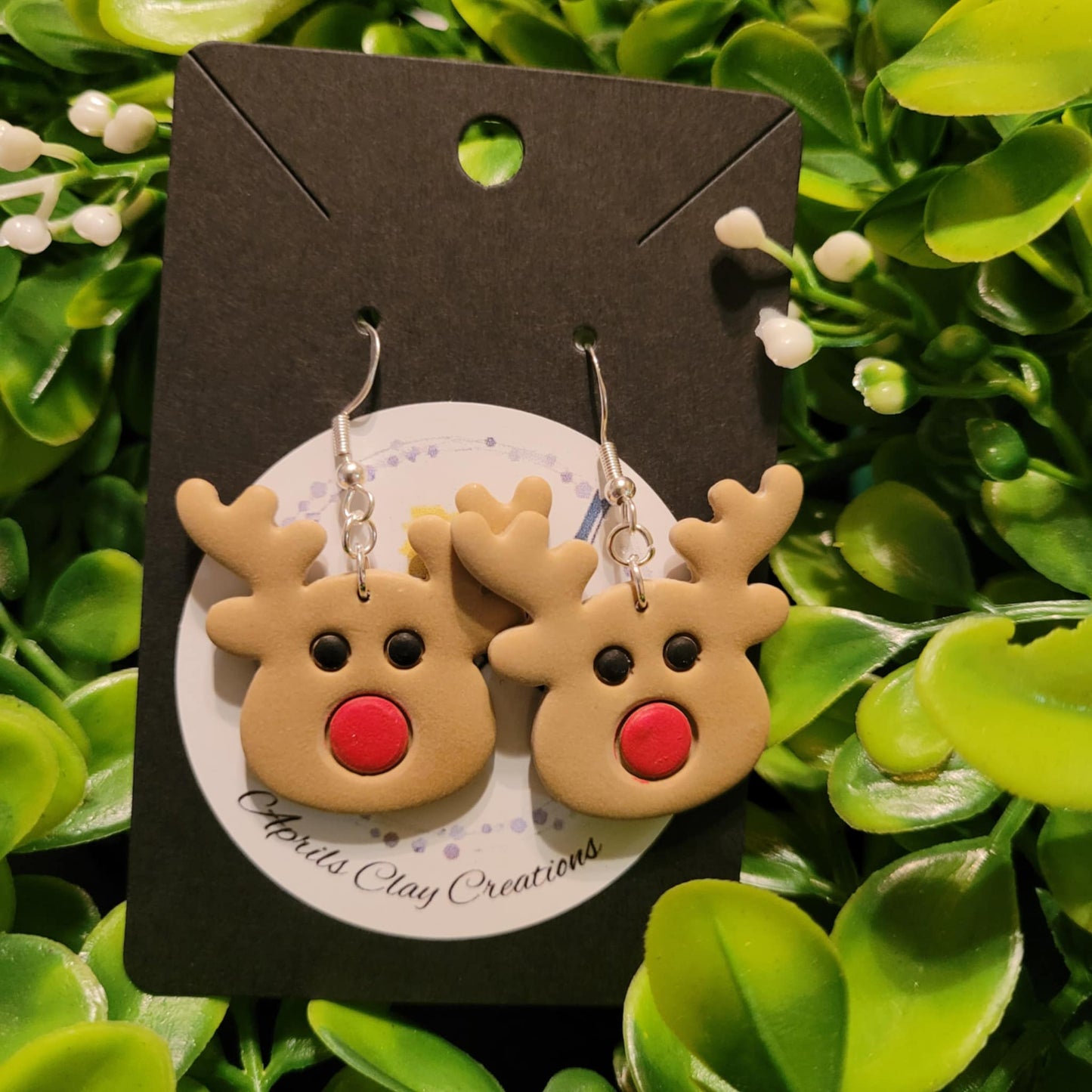 Reindeer Polymer Clay Earrings