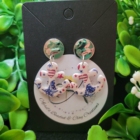 4th of July Polymer Clay Earrings #14