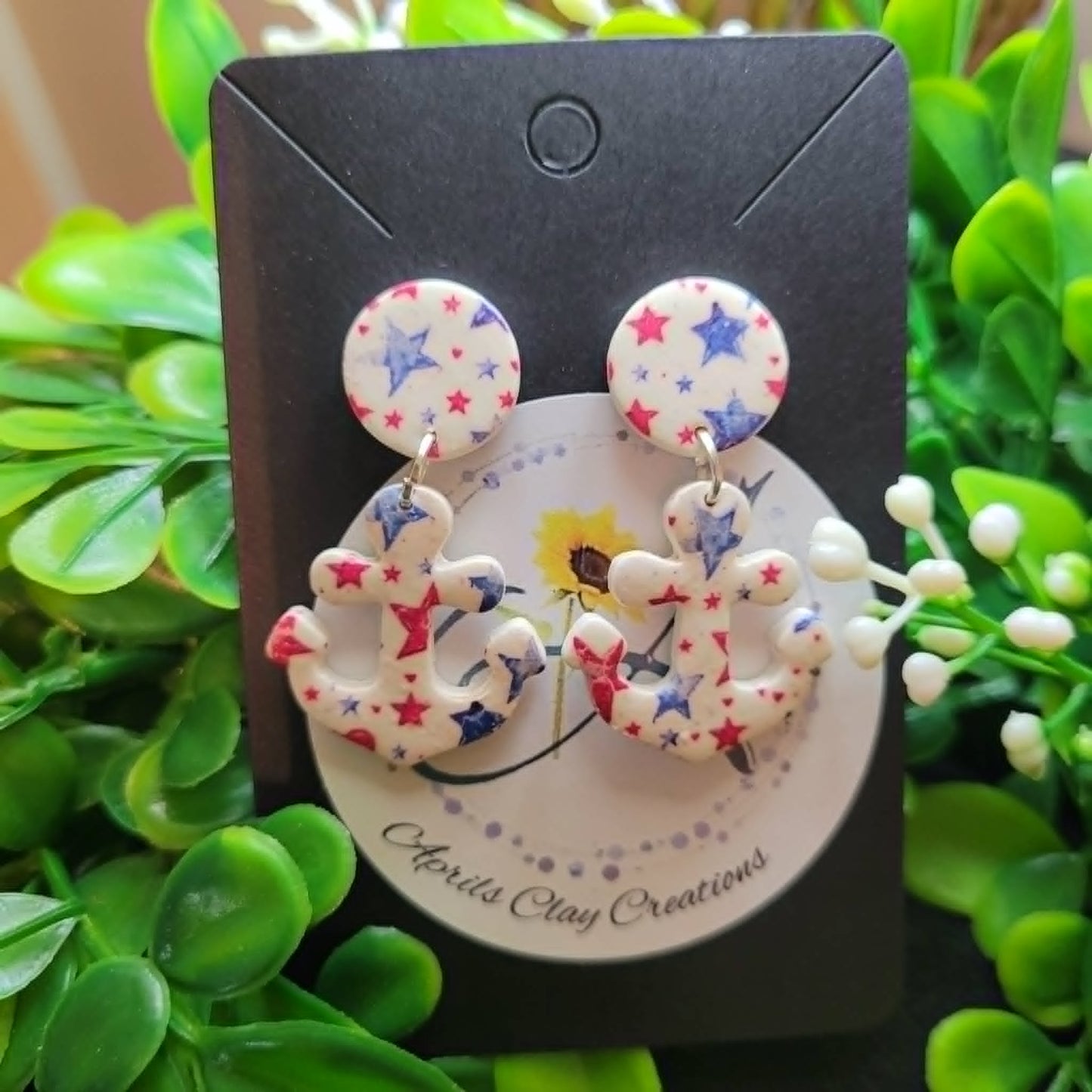 4th of July Polymer Clay Earrings #3