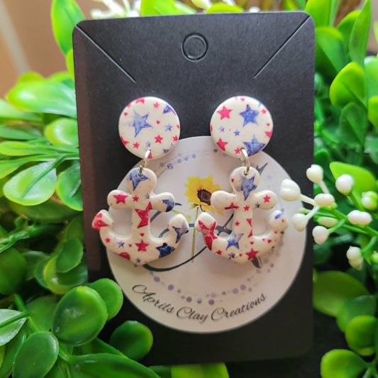 4th of July Polymer Clay Earrings #3
