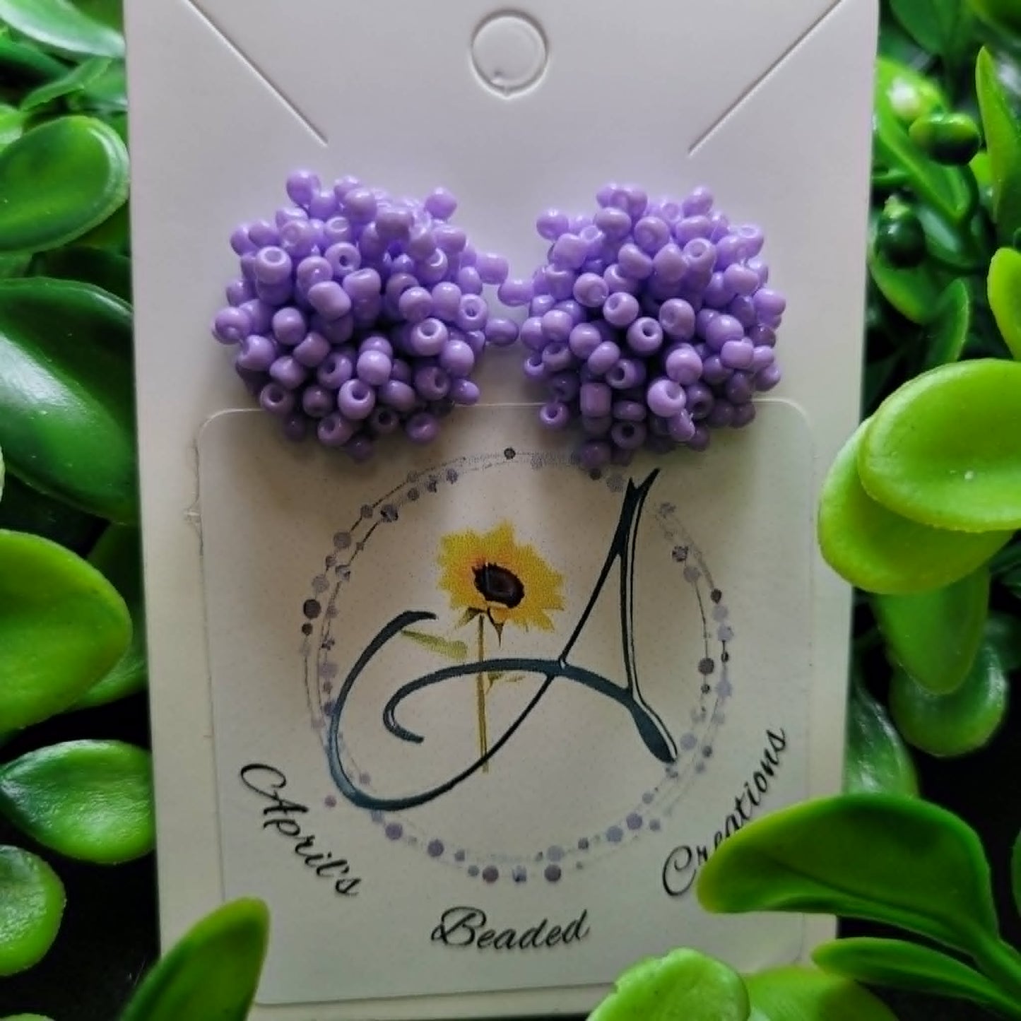 Seed Bead Lilac 15mm Earrings