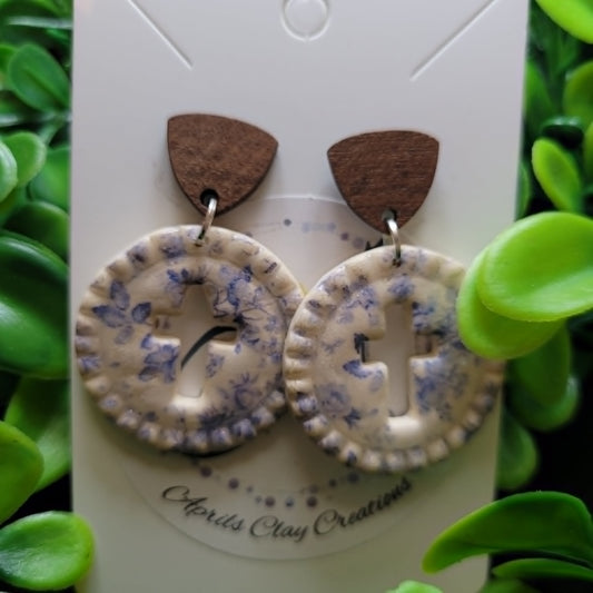 Circle Cross Polymer Clay Earrings #2